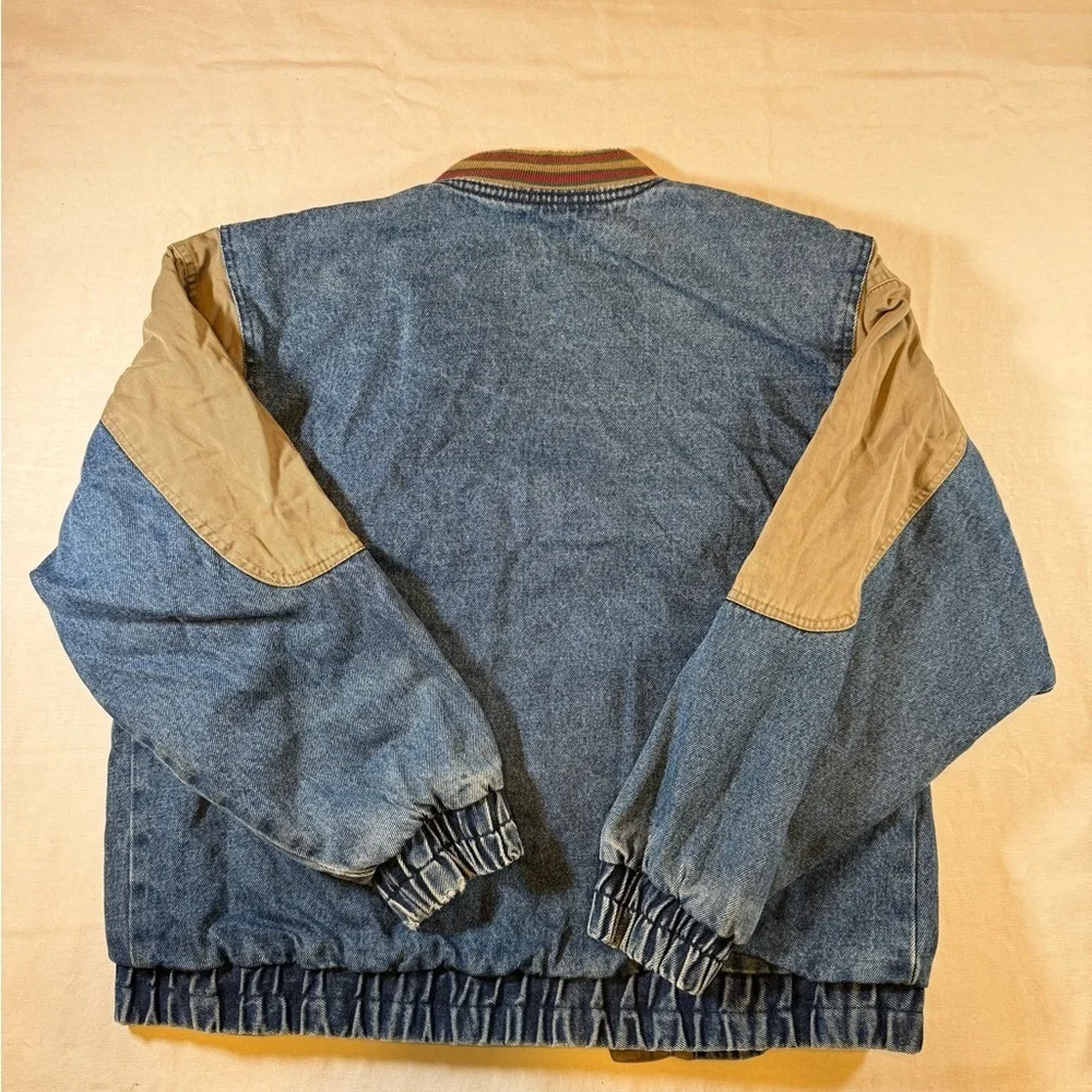 Rare Vintage 955 Originals Denim and Tan Varsity Jacket - Picture 11 of 12